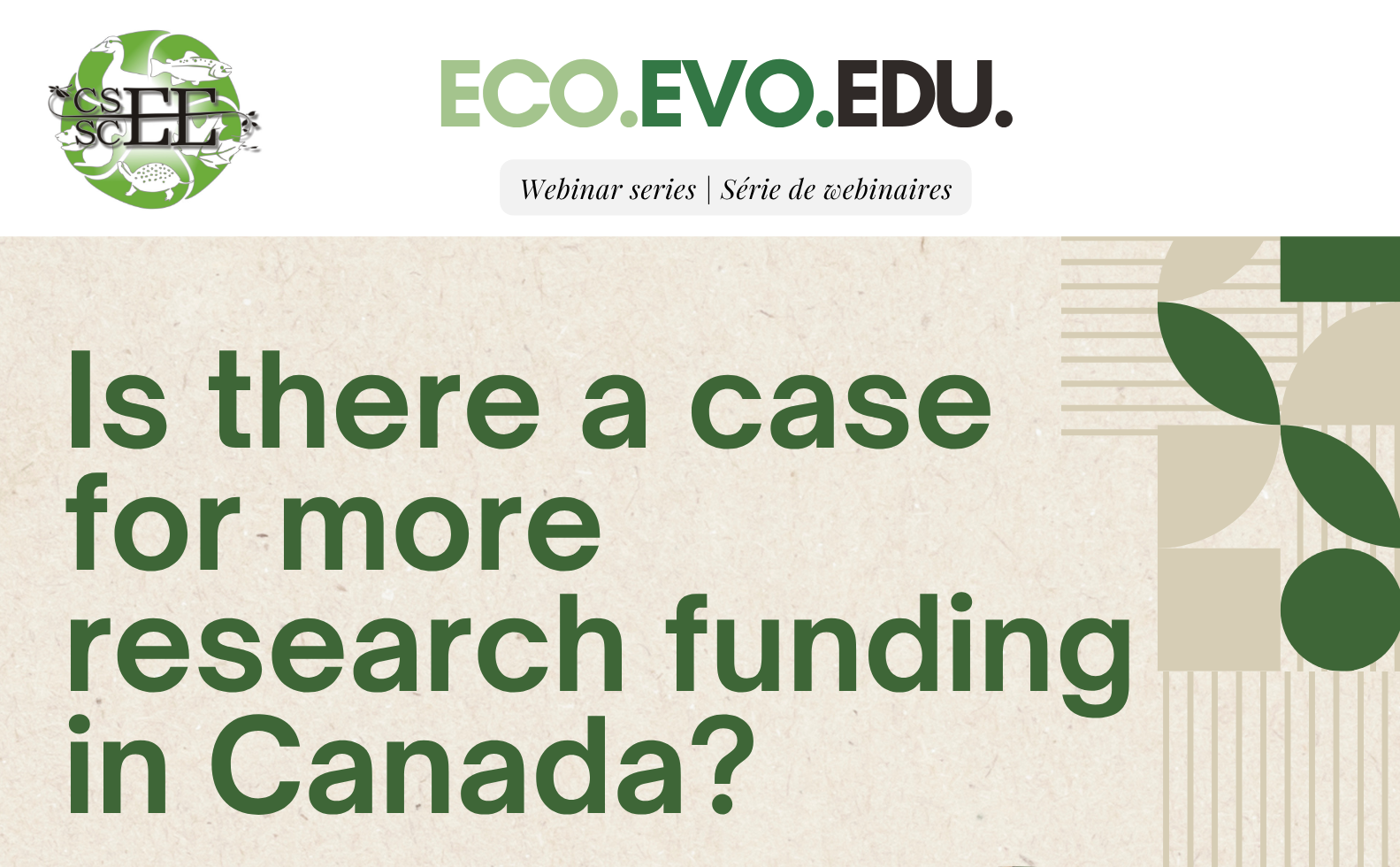 ECO.EVO.EDU October Webinar: Is there a case for more research funding inn Canada?